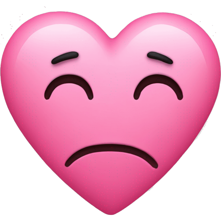 Sad pink heart  emoji