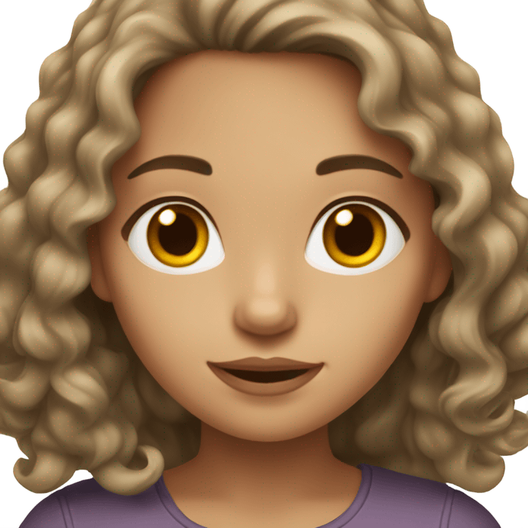 A giro with dark blonde wavy hair and brown eyes emoji