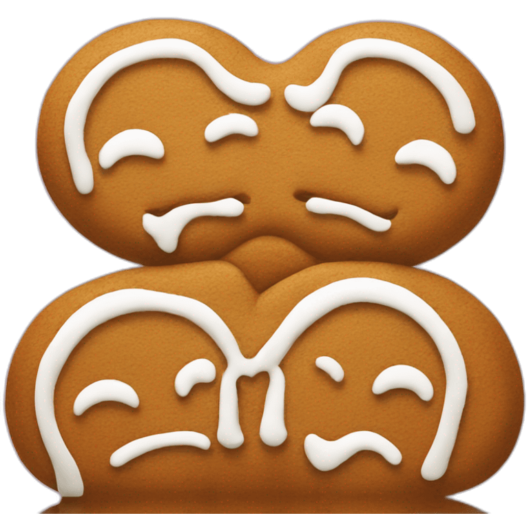 Gingerbread kissing emoji