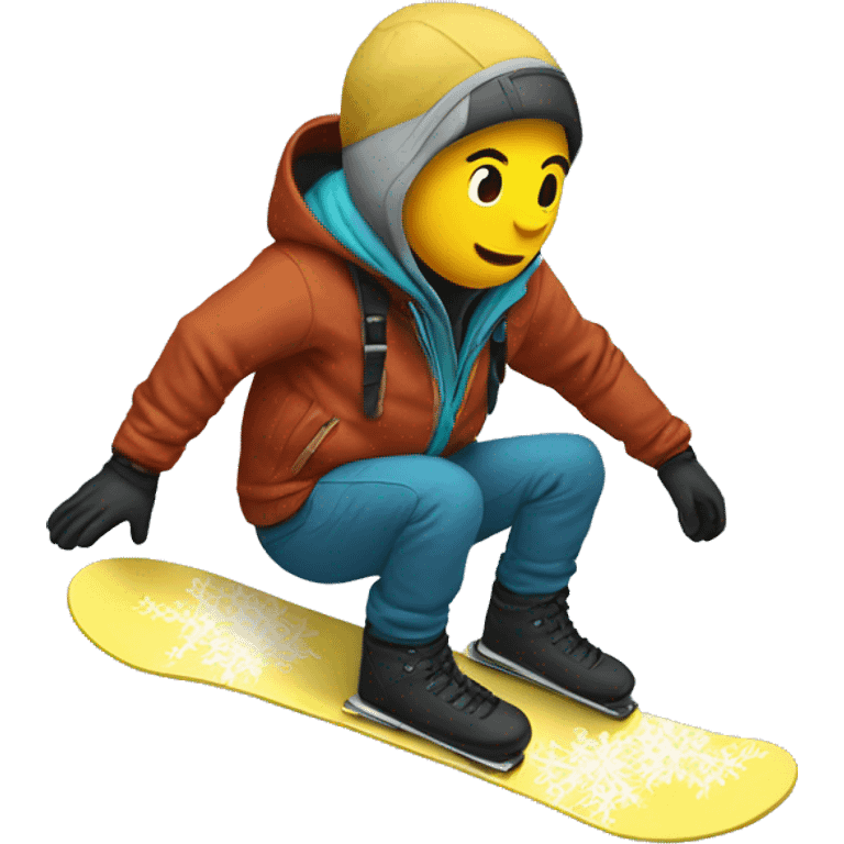 Snowboarding with hoodie on emoji