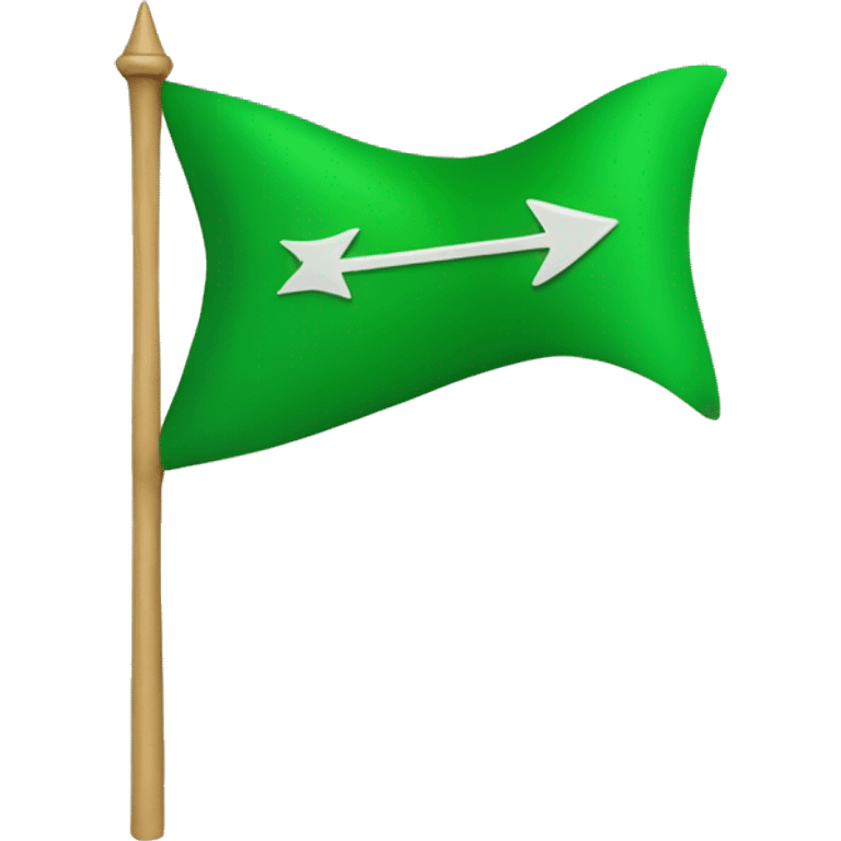 Green flag with three arrows and 12 arrows emoji