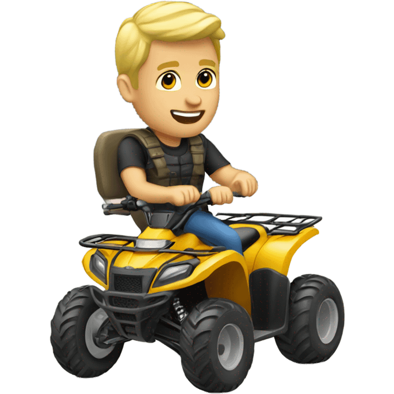 Blonde man riding ATV emoji