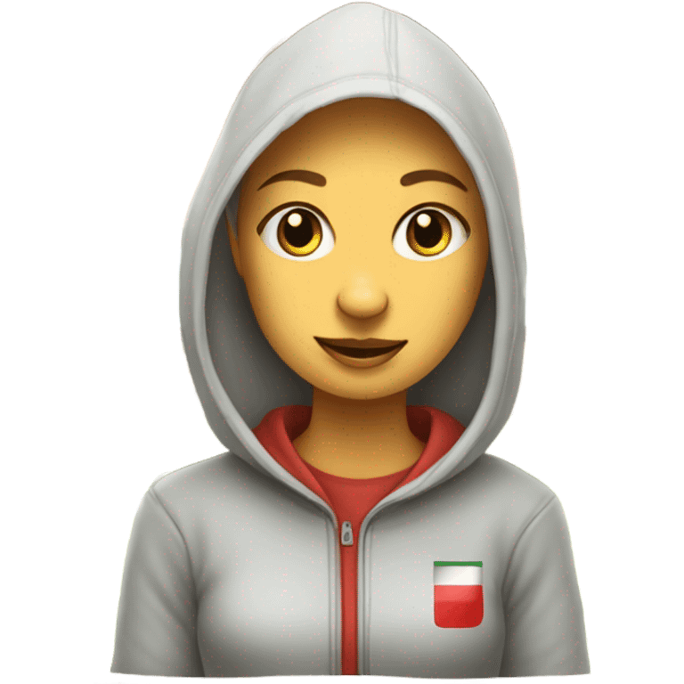 Hungarian villa American type wearing a hoodie female dog emoji