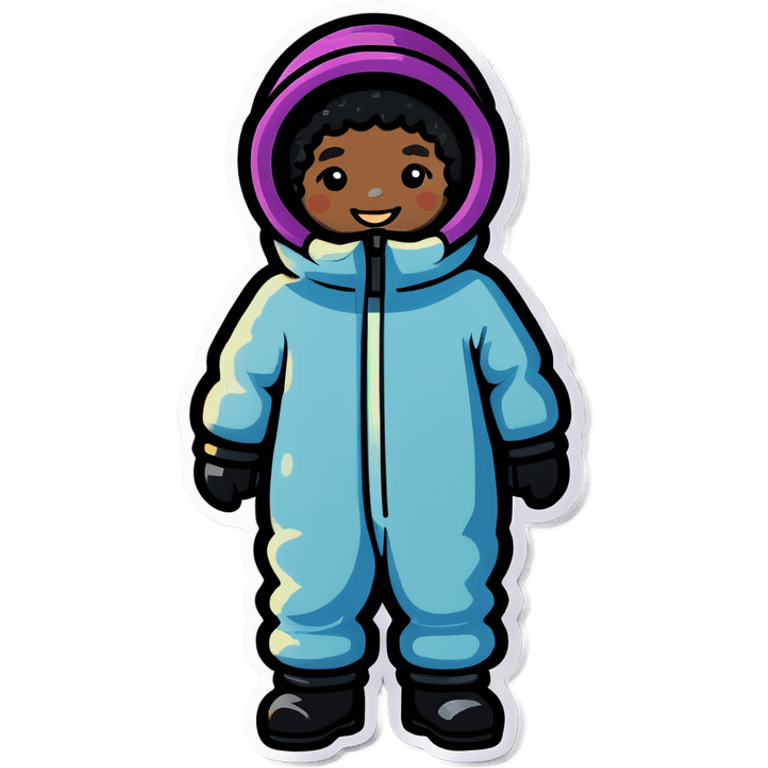 Blackdoodle wearing snow suit emoji