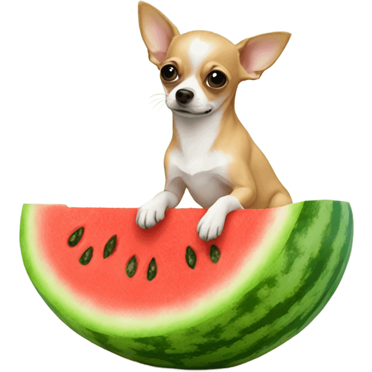 Chihuahua sitting on watermelon  emoji