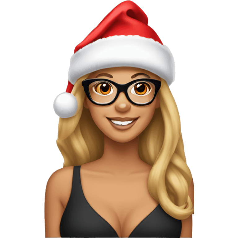 mariah carey in santa hat wearing black glasses  emoji