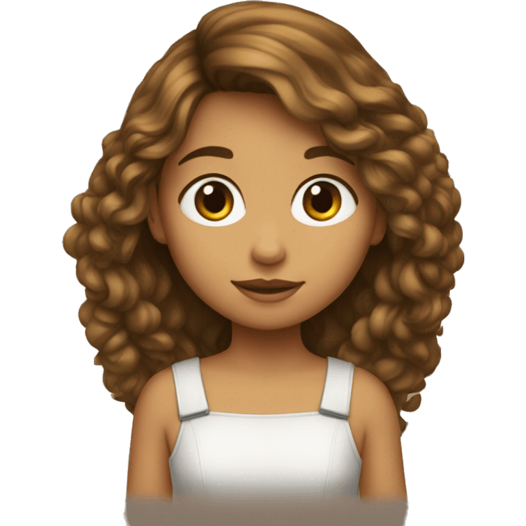 Niña pelo castaño  emoji