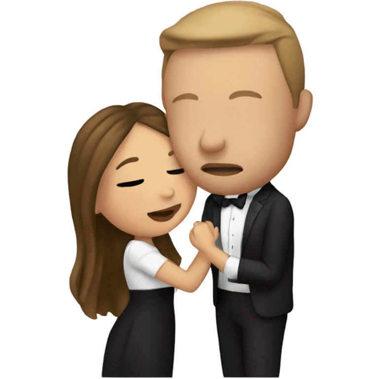 Me and my wife kissing while she flashes her wedding ring emoji