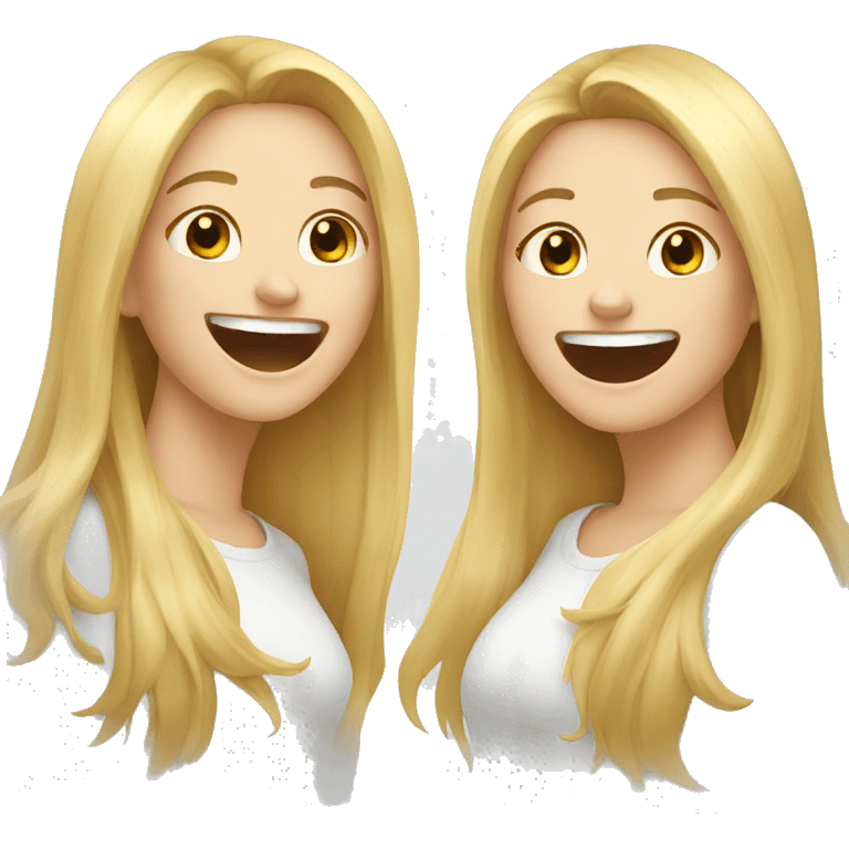 two white girls laughing emoji