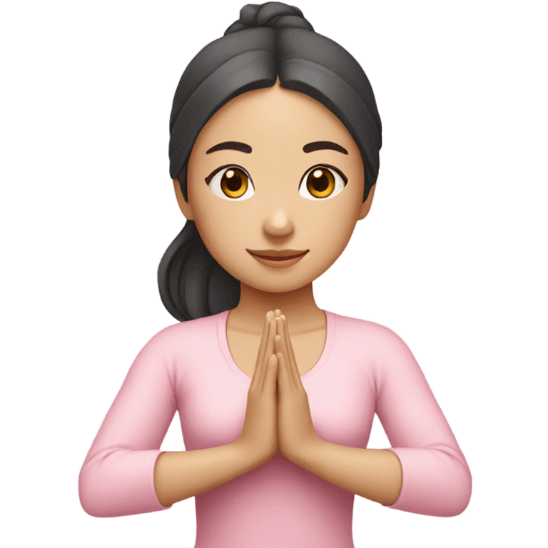 asian yoga girl light pink clothes  emoji