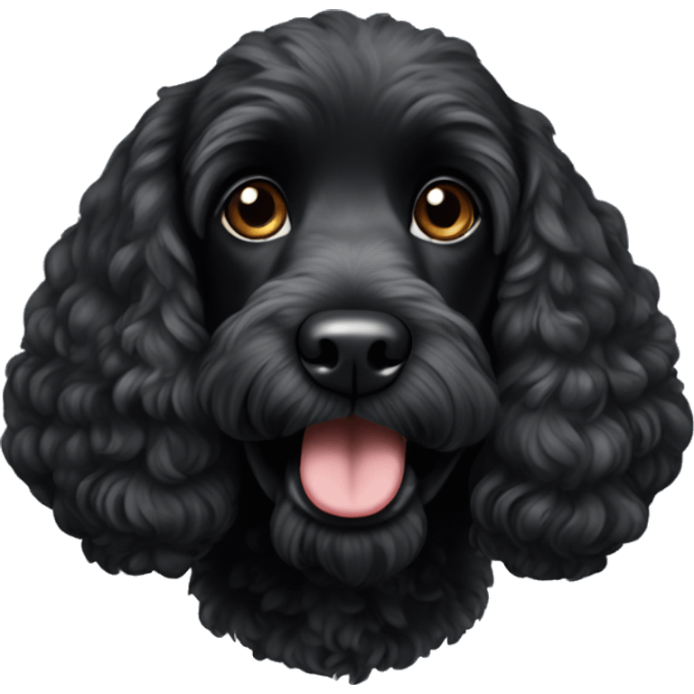 Black cockerpoo dog emoji