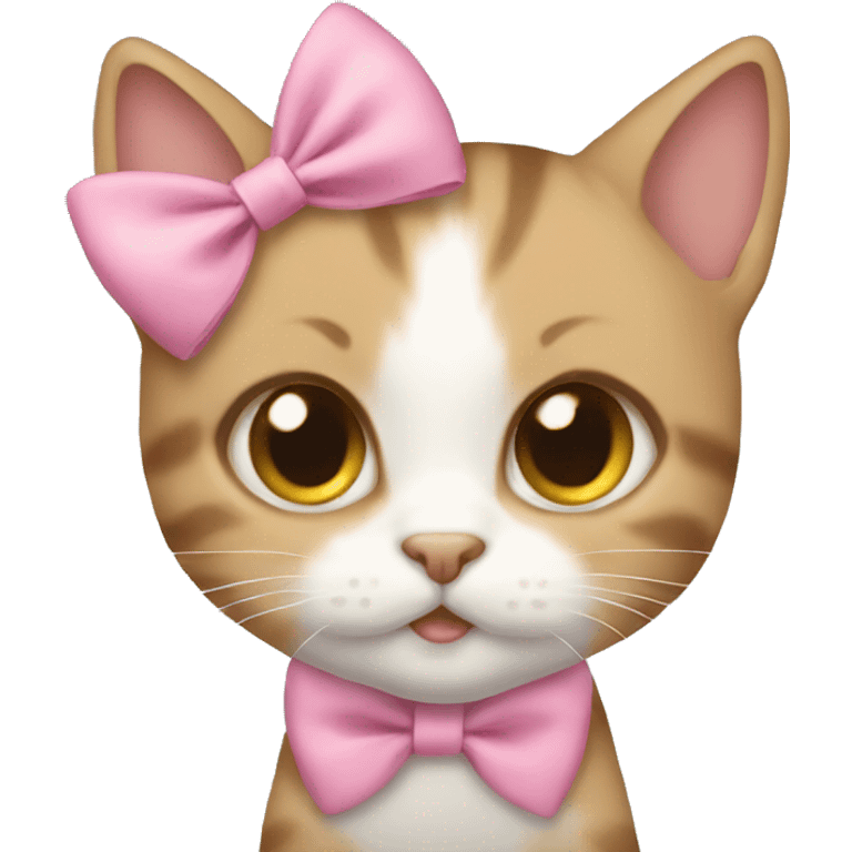 kitten wearing a bow on her ears emoji