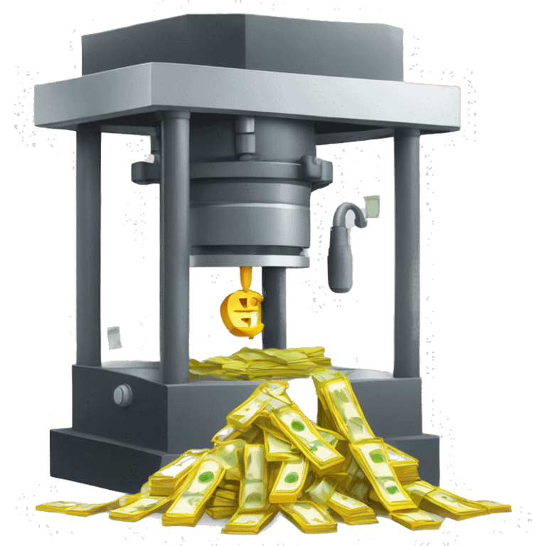 hydraulic press squashing money emoji