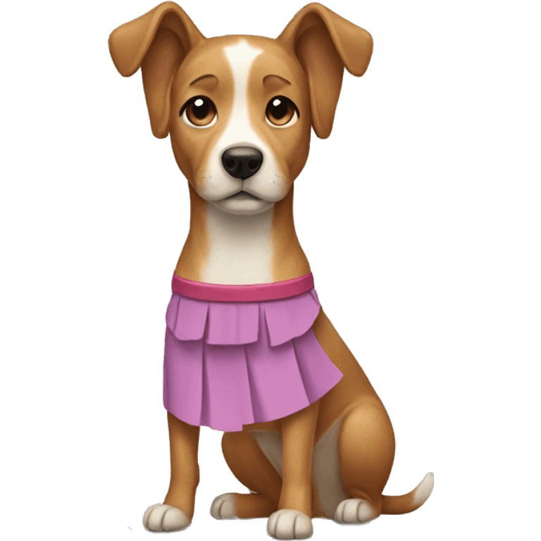 Dog wearing a skirt emoji