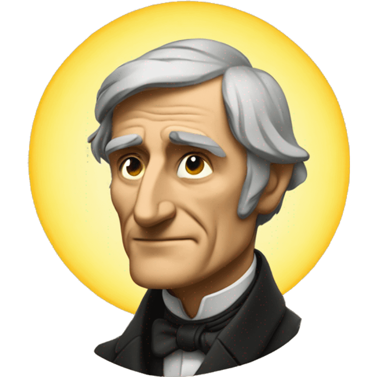 Ralph Waldo Emerson looking at the sun emoji