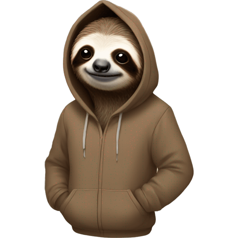 Sloth wearing a sloth hoodie emoji