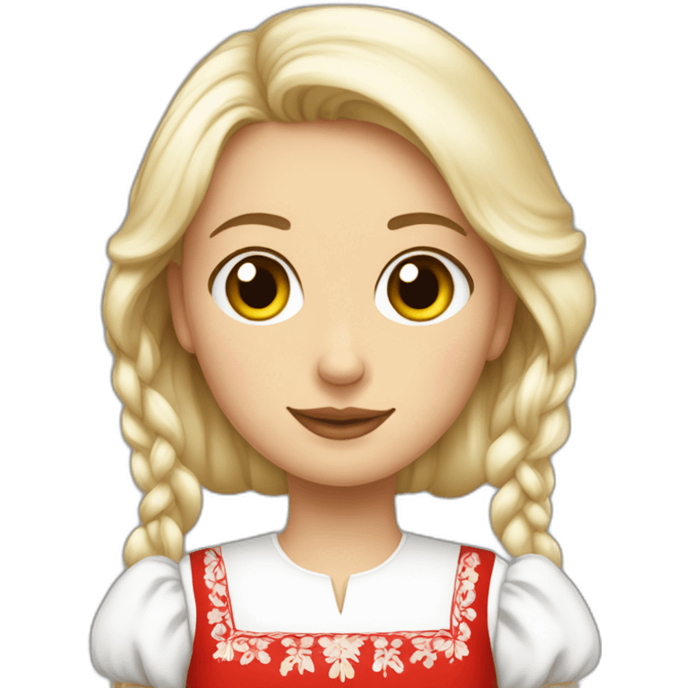 First half of body of A Polish woman with a typical Polish dress emoji