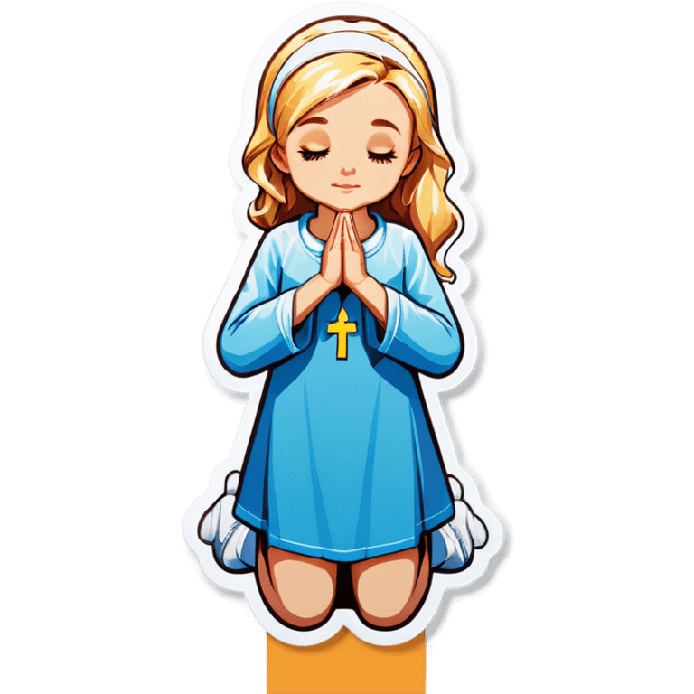 blonde girl praying  emoji