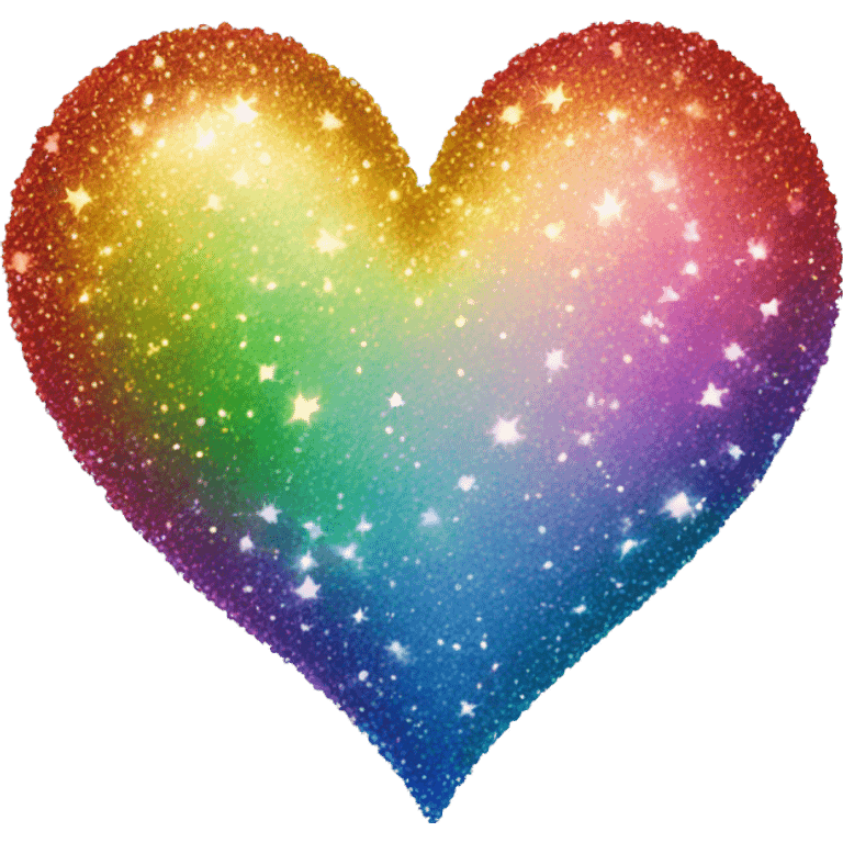 Rainbow heart with sparkles emoji