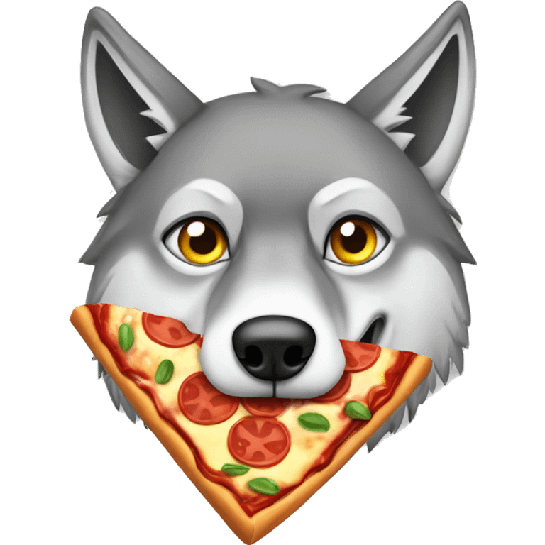 Wolf eat pizza emoji