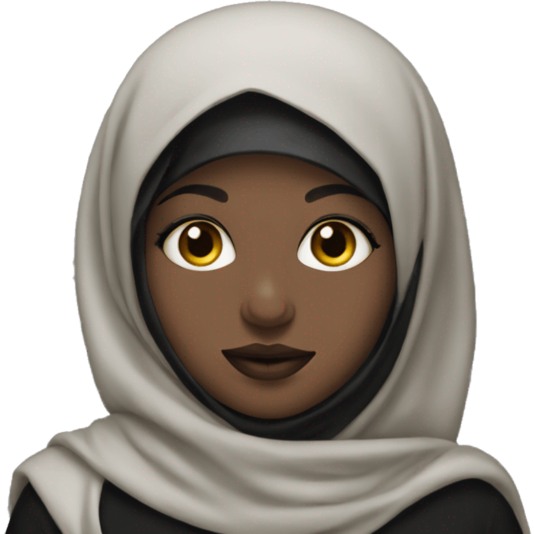 a girl in a black hijab with a lip piercing emoji