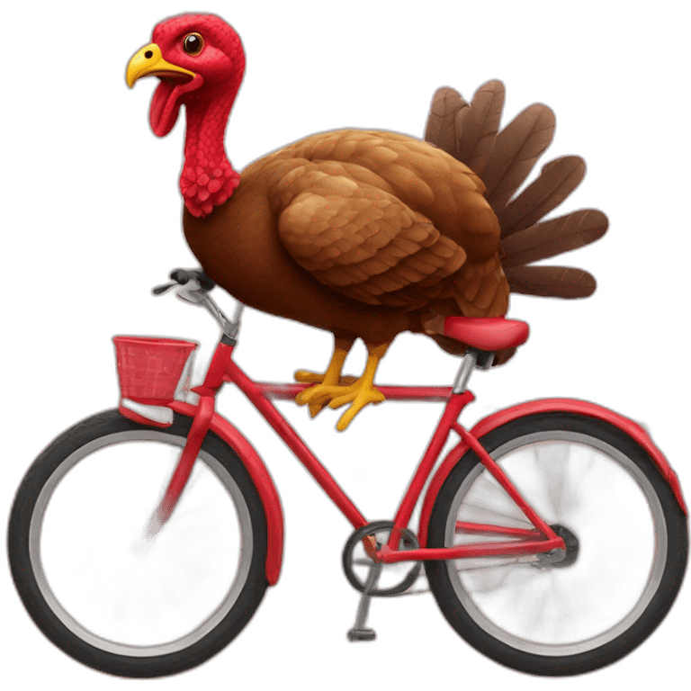 turkey-on-red-bicycle emoji