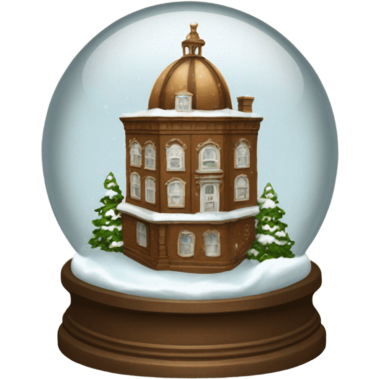 vintage brown rococo snow globe emoji