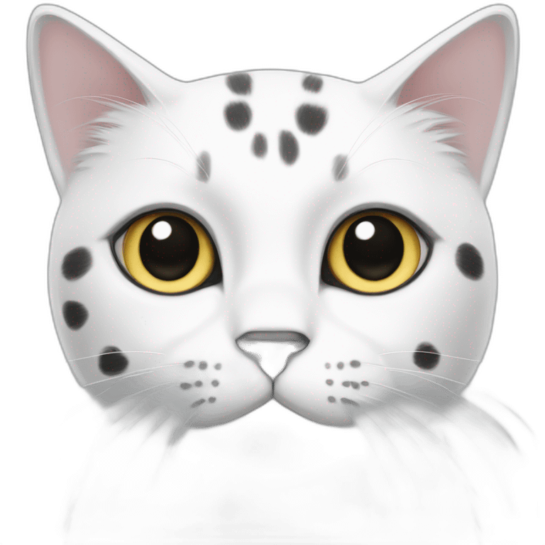 White cat with grey and black spots emoji