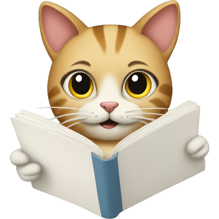 Cat reading a diary emoji