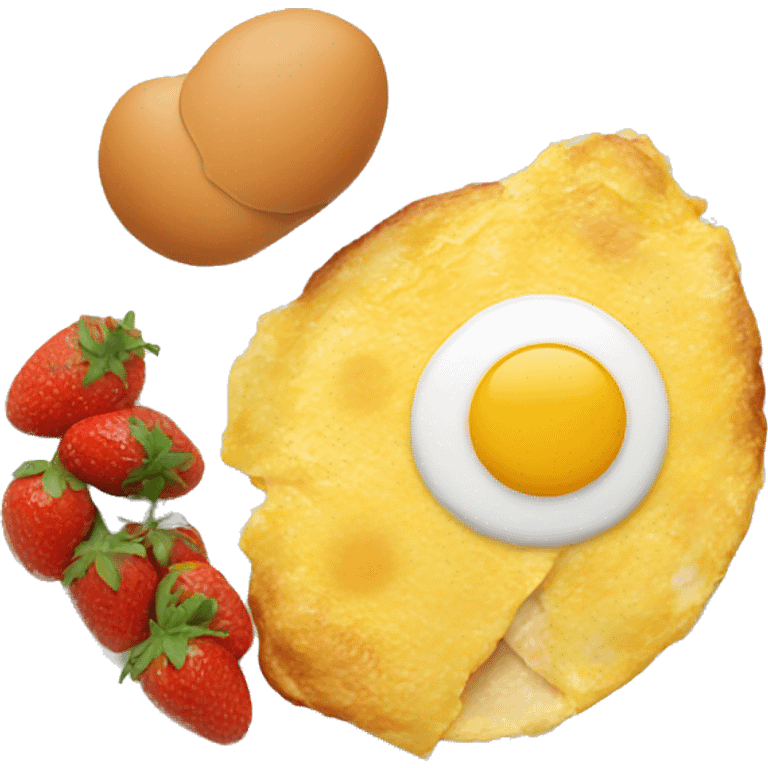 breakfast plate with omelette  emoji