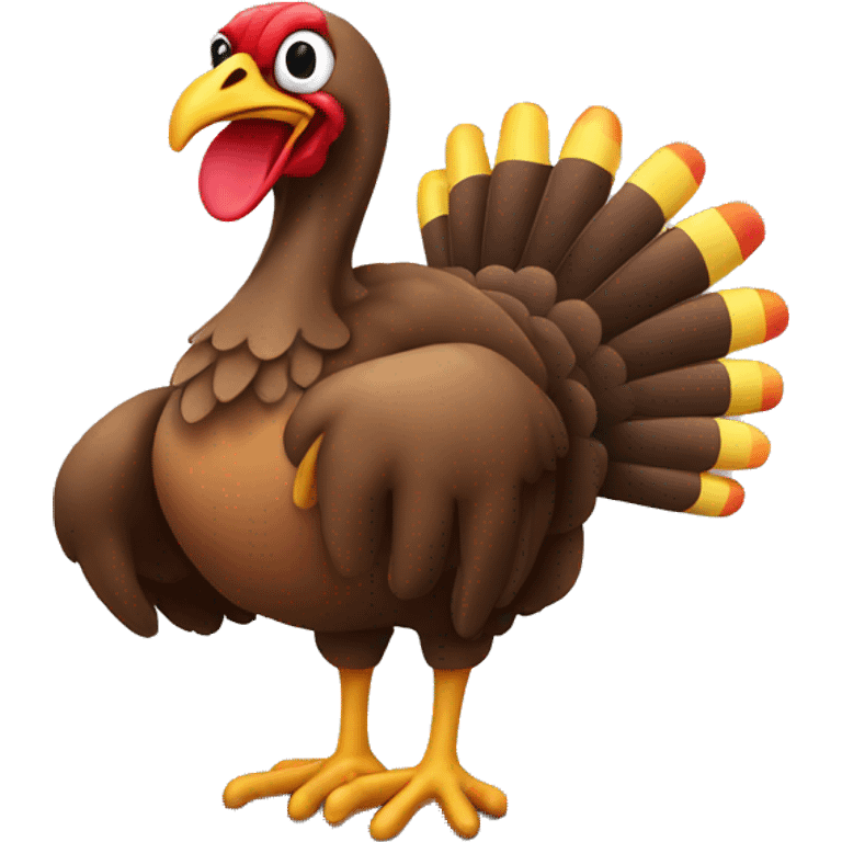 Turkey wearing clown shoes emoji