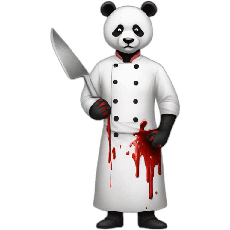 panda dressed as a bloody butcher emoji