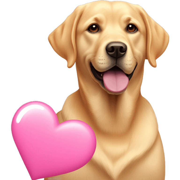 Golden Labrador Retriever in a pink heart emoji