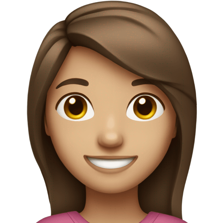 smiling girl with brown hair emoji