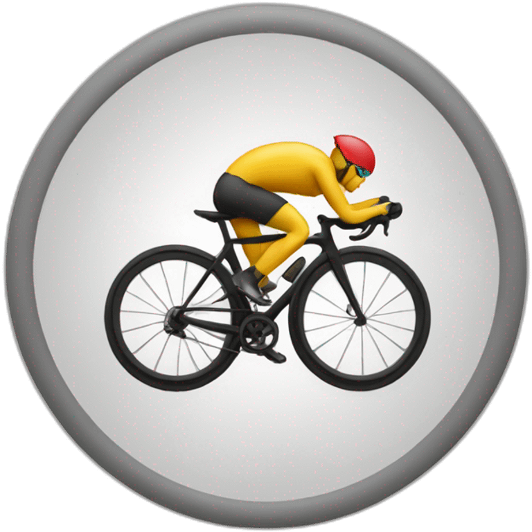 cyclist goint to the target emoji