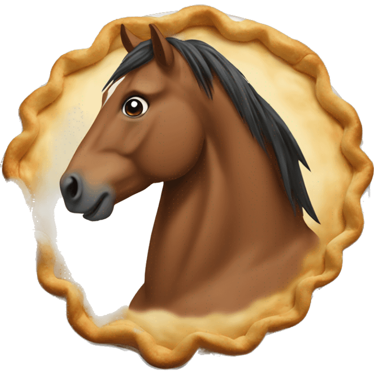 Horse in a pie emoji