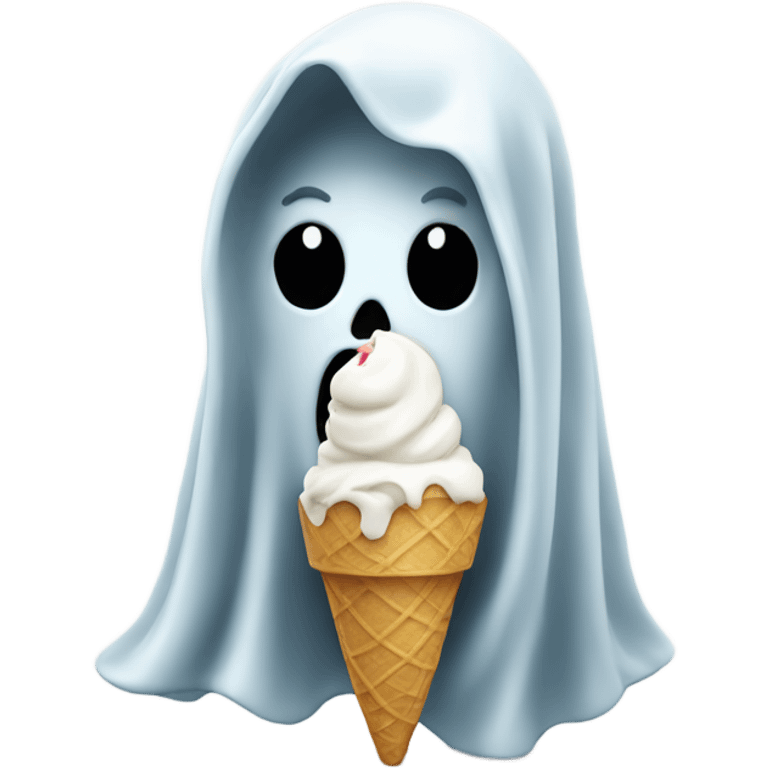 Ghost eating ice cream emoji