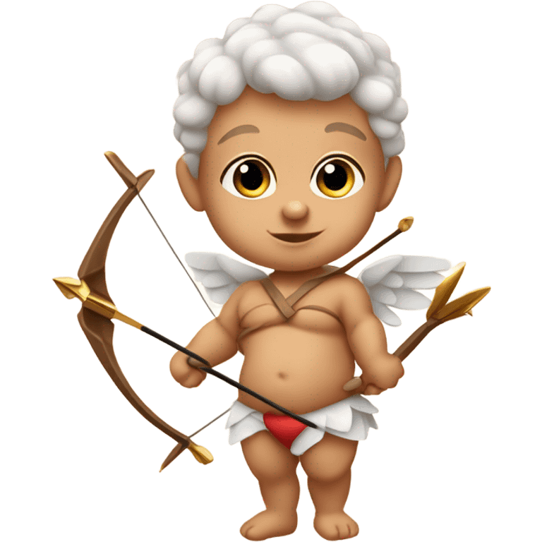 Baby Cupid with bow and arrow of love  emoji