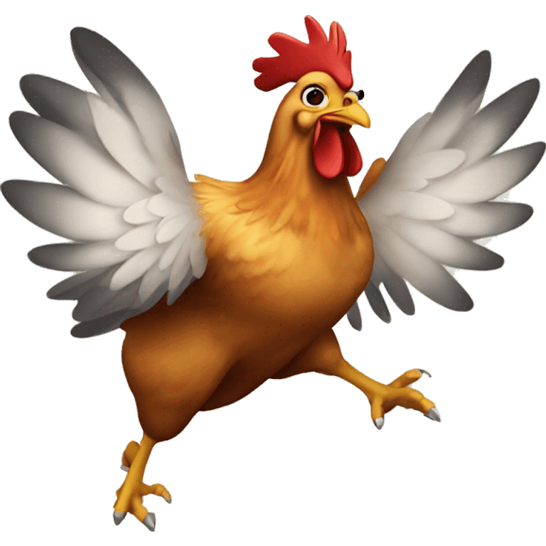 Chicken jumping emoji