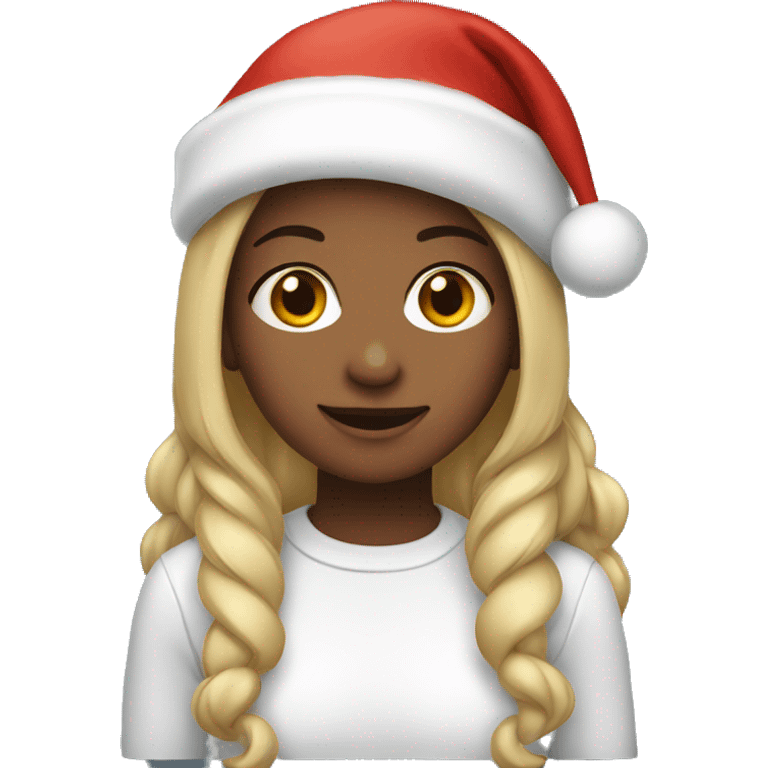 Girl with a Christmas hat  emoji