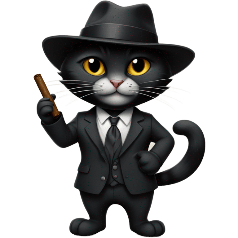 Black cat gangster emoji