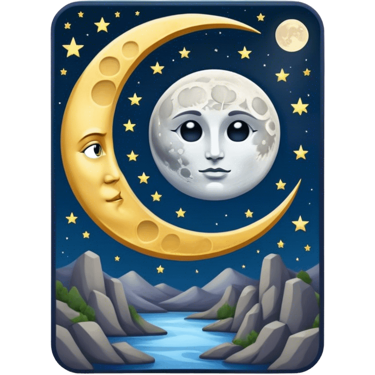 tarot cards moon emoji