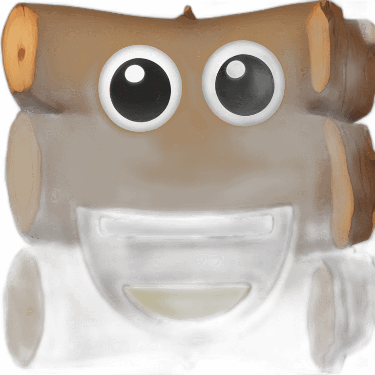 Log emoji with goofy eyes and a big smile emoji