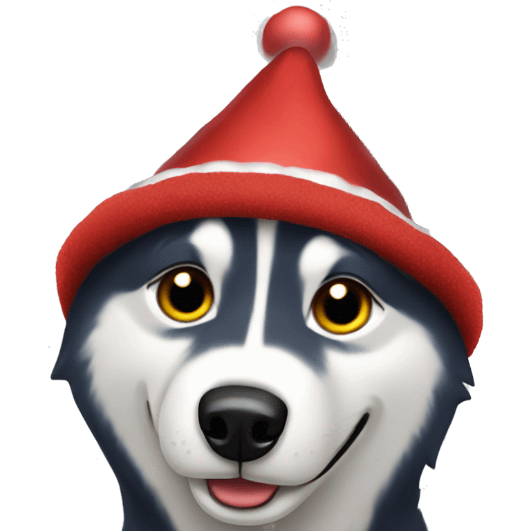 Christmas husky emoji