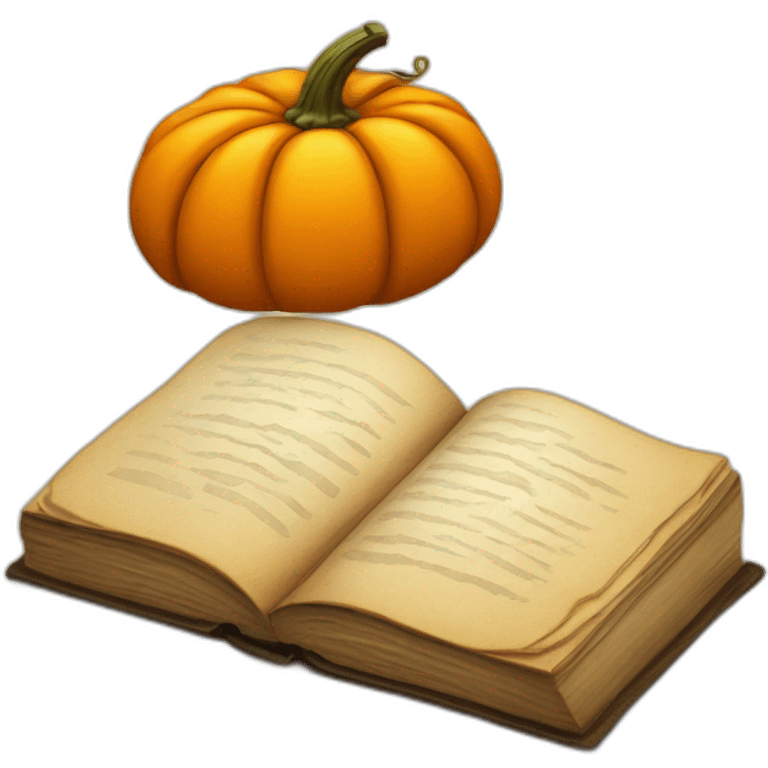 Book with a pumpkin emoji