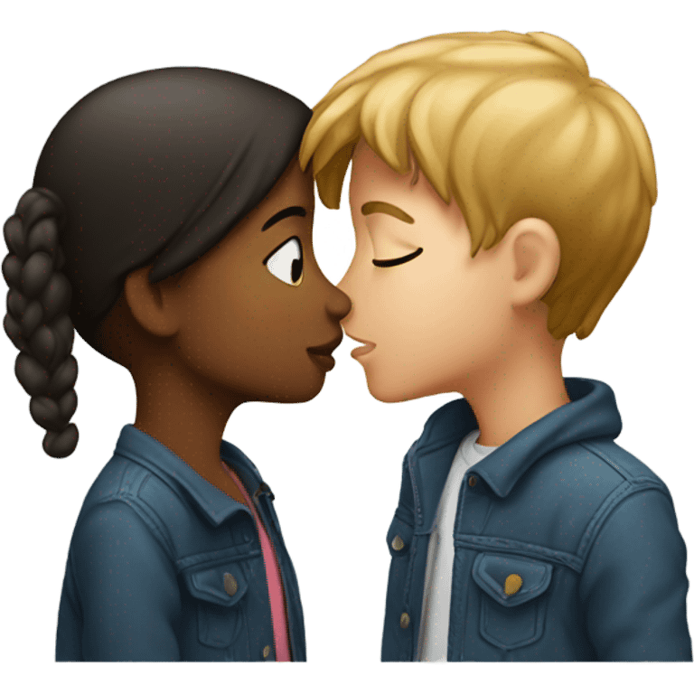 Girl and boy kiss emoji