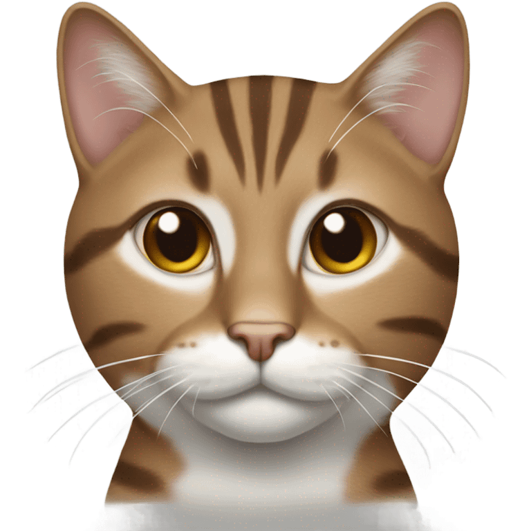 Brown and white tabby cat emoji