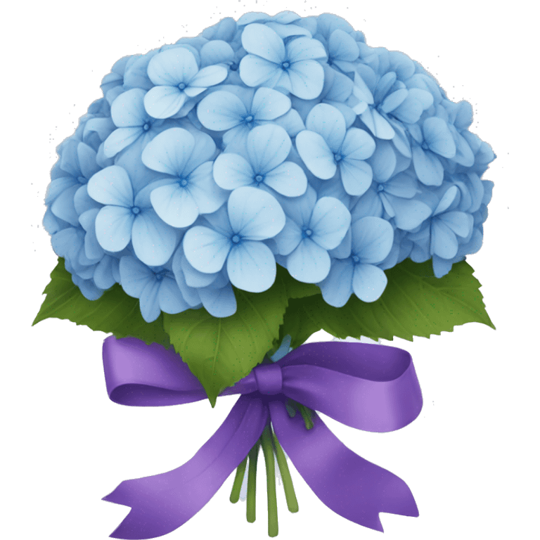 Big hydrangea bouquet with ribbon emoji