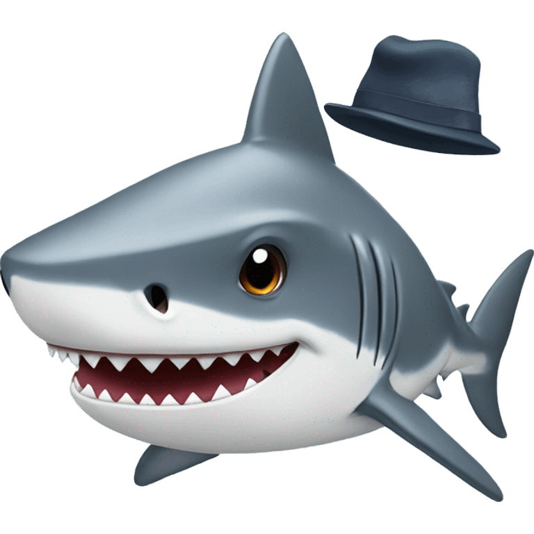 shark with a hat emoji