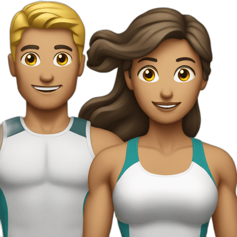 fitness coach female and male emoji